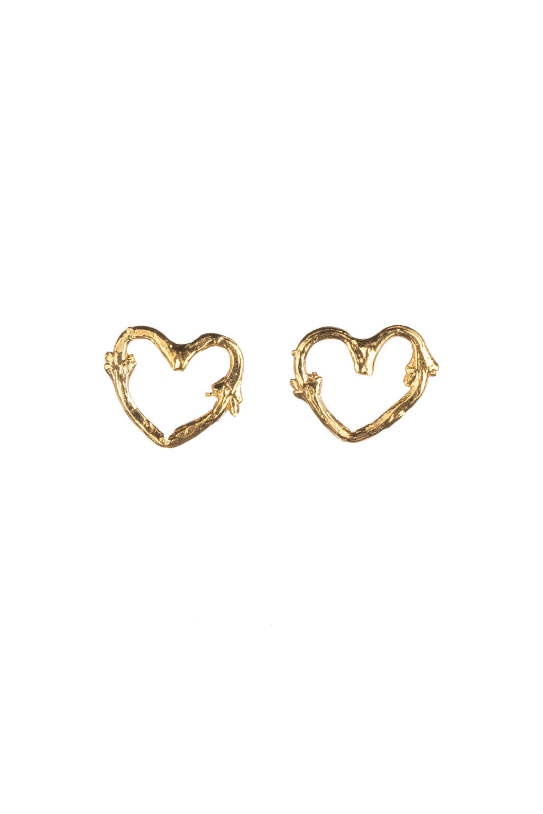 Mini Heart Twig Stud Earrings