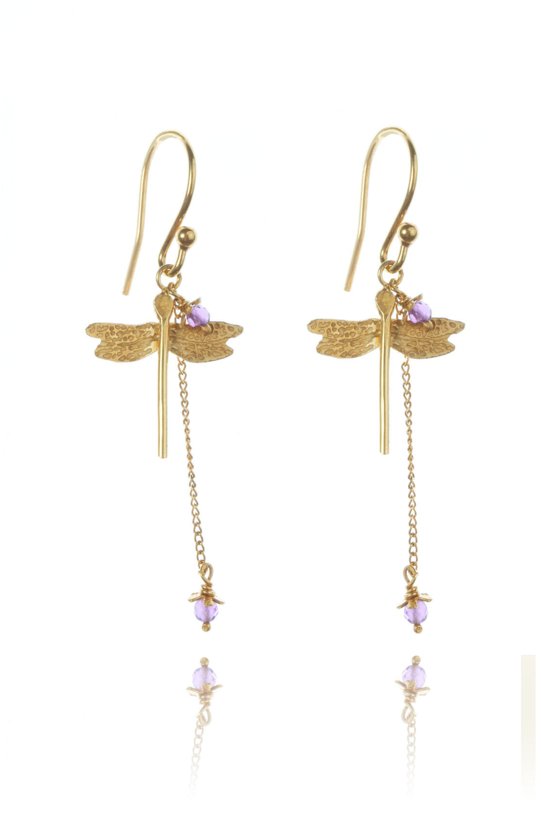 Dragonfly and Little Flower Earrings