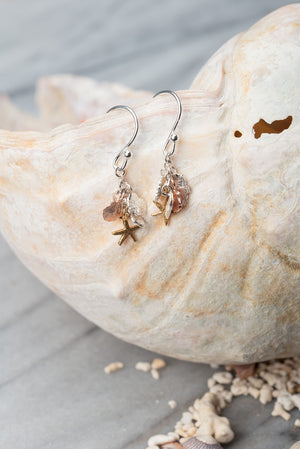 Shells And Seahorse Cluster Earrings