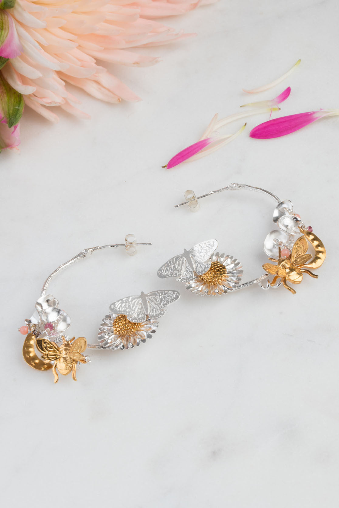 Country Garden Hoop Earrings