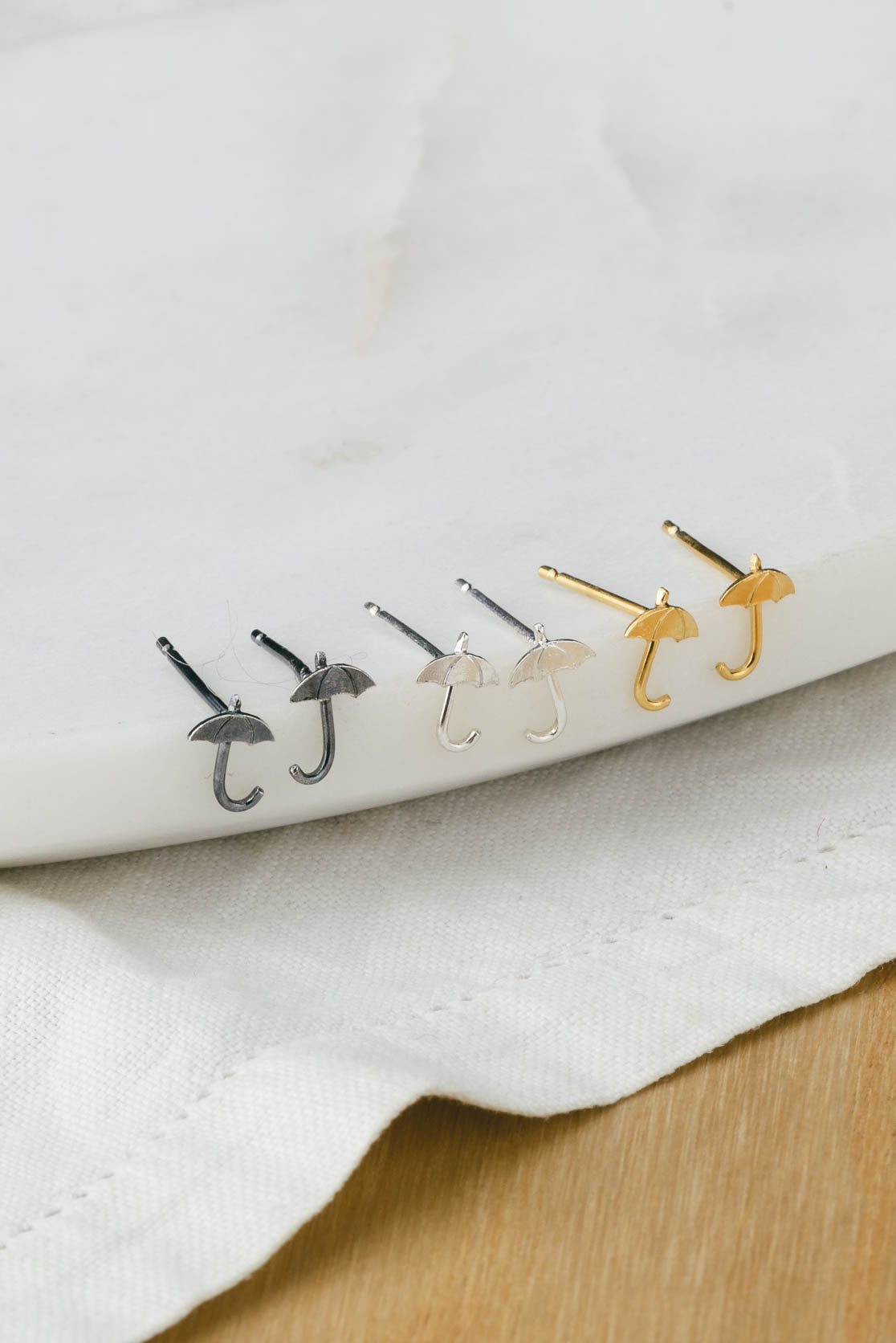 Set of 3 - Umbrella Stud Earrings