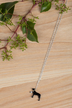 Staffordshire Bull Terrier on a lead necklace