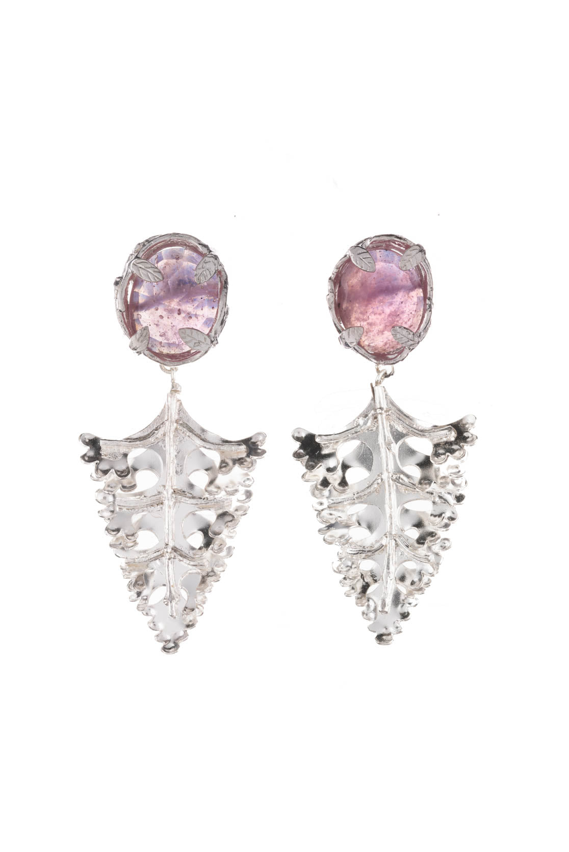 Botanical Nest Earrings With Arts And Crafts Leaf Drop