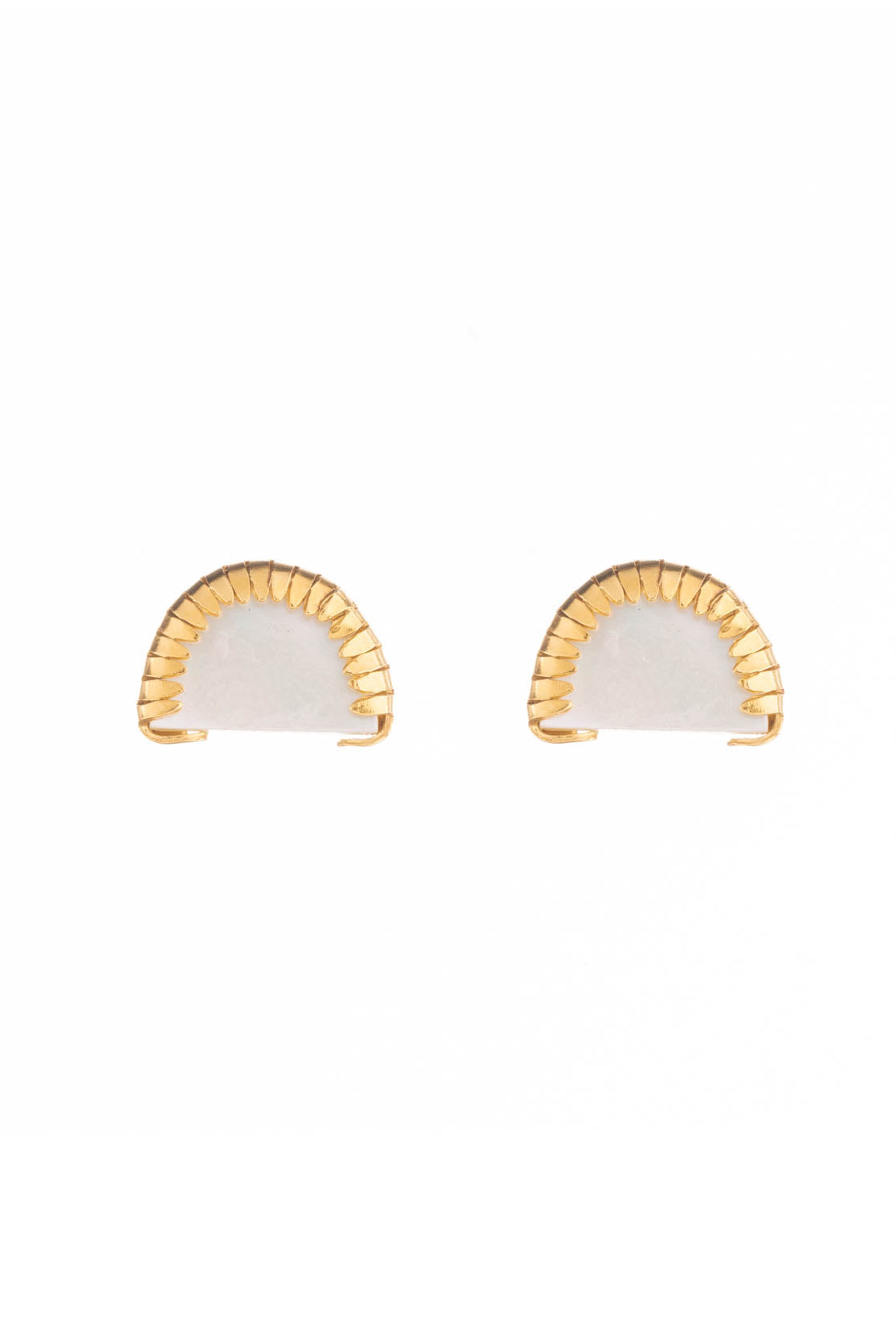 small egyptian art deco stud earrings with mother of pearl