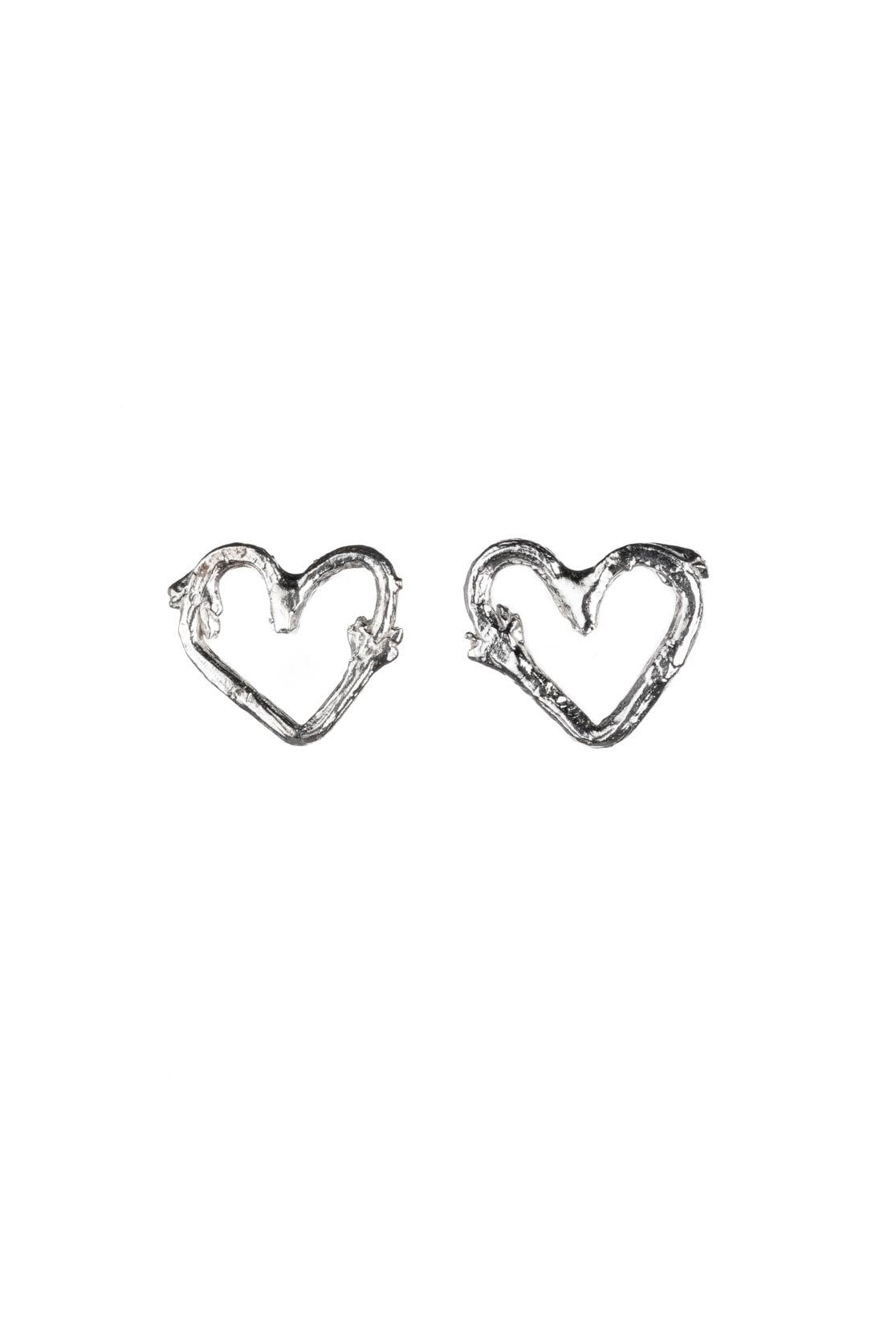 Mini Heart Twig Stud Earrings