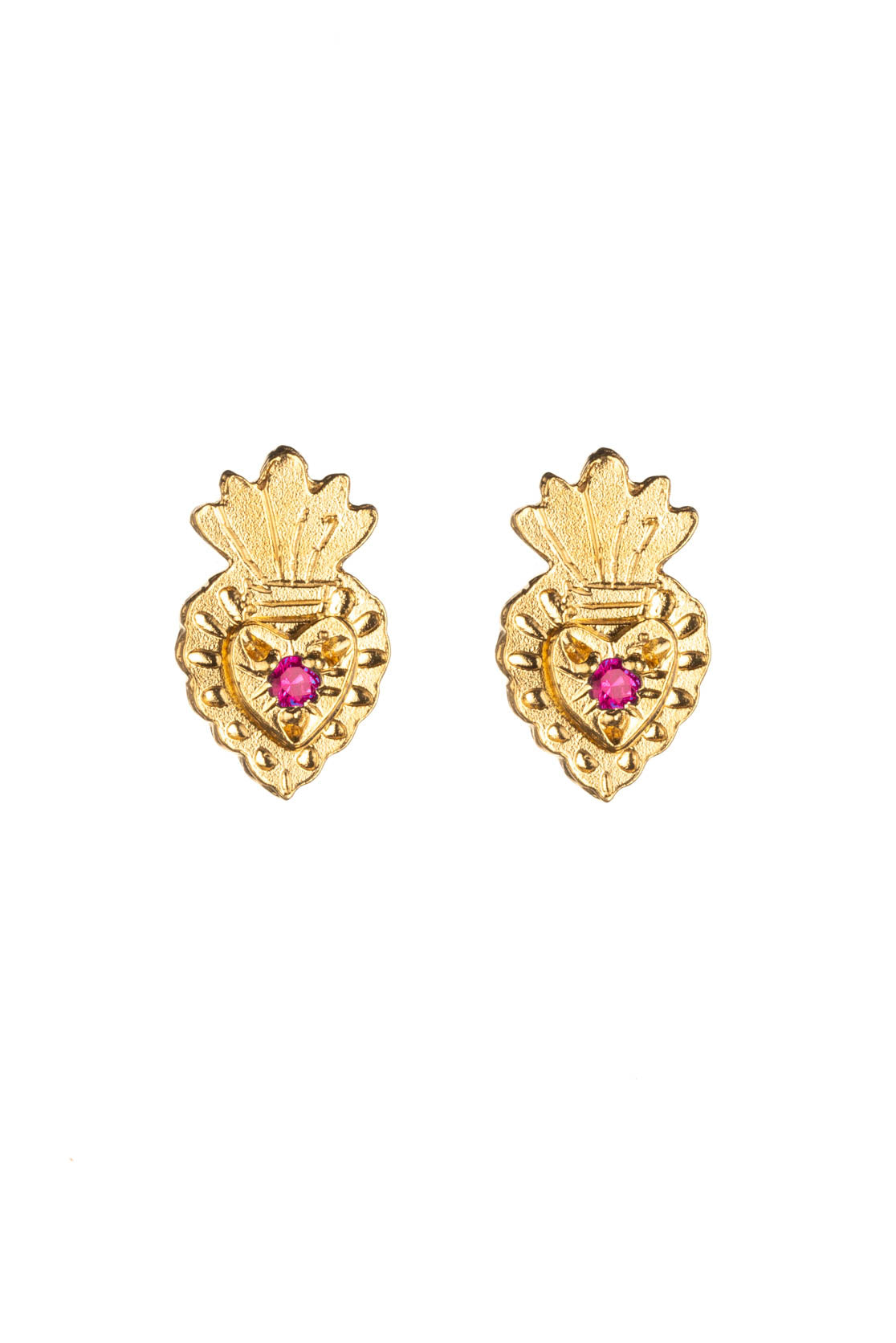 Mini Mexican Heart Stud Earrings
