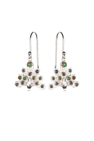 Large Peacock Drop Earrings