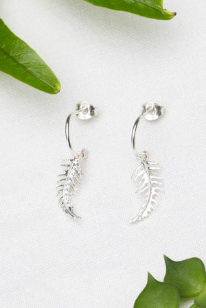 Mini Fern Hoop Earrings