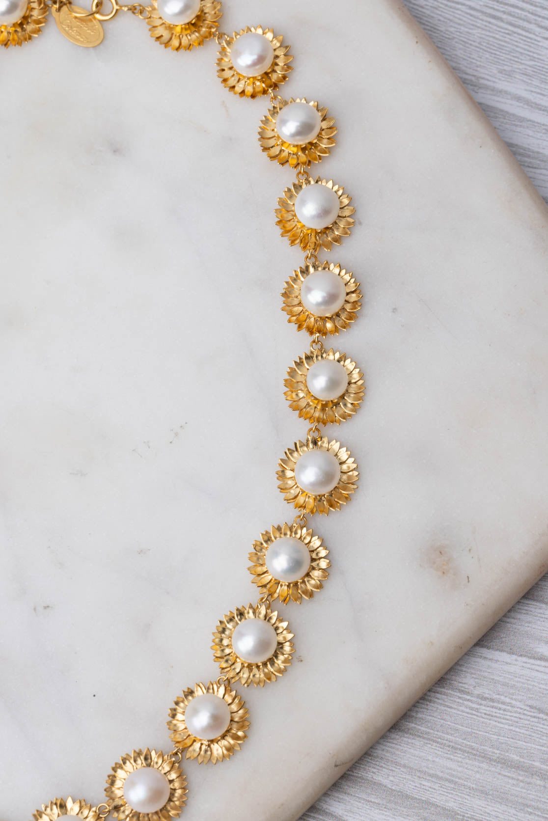 Sunflower Pearl Statement Necklace