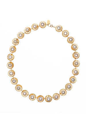 Sunflower Pearl Statement Necklace