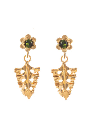 Mini Arts And Crafts Leaf And Forget Me Not Earrings