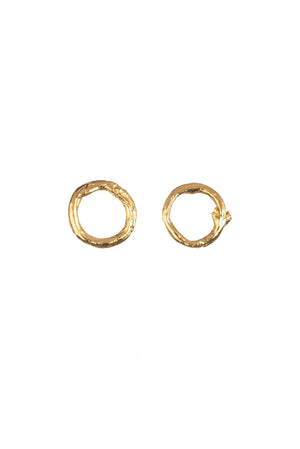 Mini Circle Twig Stud Earrings