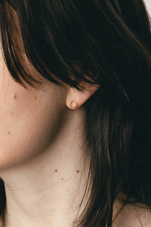 Mini Circle Twig Stud Earrings