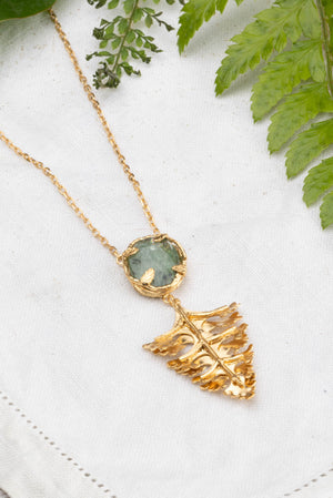 Botanical Nest Necklace With Arts And Crafts Leaf Drop