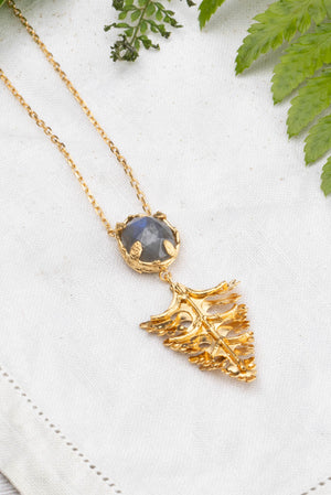 Botanical Nest Necklace With Arts And Crafts Leaf Drop