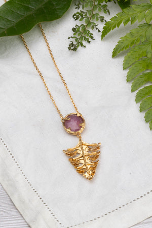 Botanical Nest Necklace With Arts And Crafts Leaf Drop