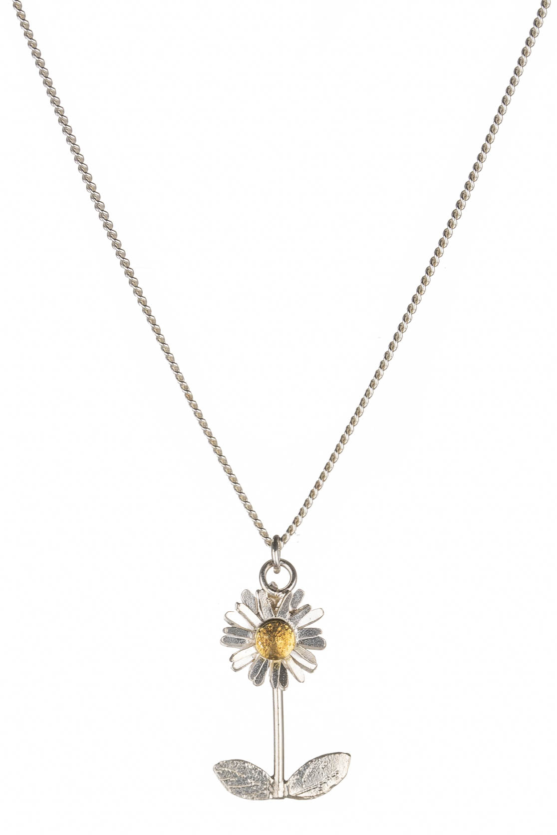 Lilylin Designs White Gerbera Daisy Pendant on Gold-tone Chain