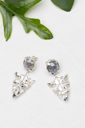 Botanical Nest Earrings With Arts And Crafts Leaf Drop