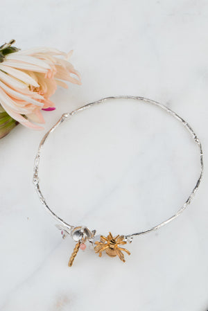 Sweet Pea And Bee Bangle