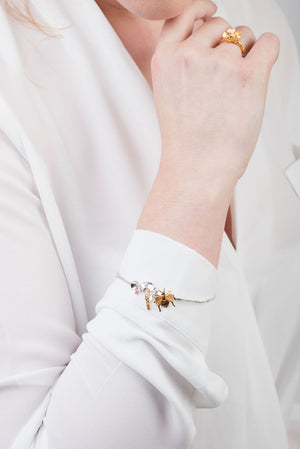 Sweet Pea And Bee Bangle