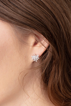 Aralia leaf stud earrings