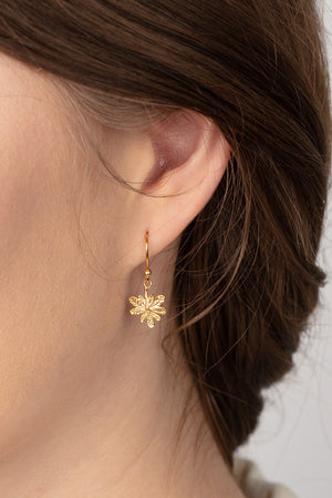 Aralia leaf hook earrings