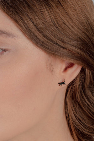 Tiny Walking Cat Stud Earrings