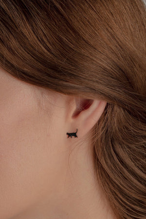 Tiny Walking Cat Stud Earrings