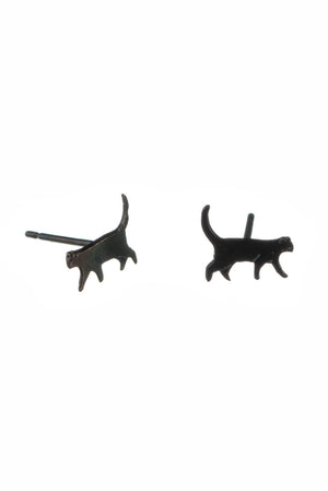 Tiny Walking Cat Stud Earrings