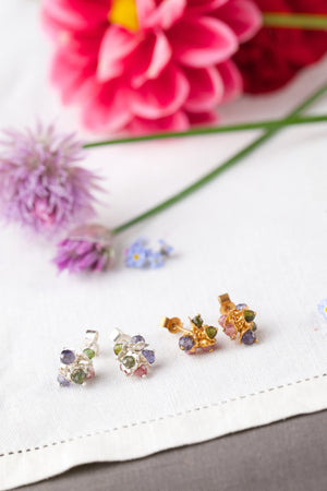 Forget Me Not Cluster Stud Earrings