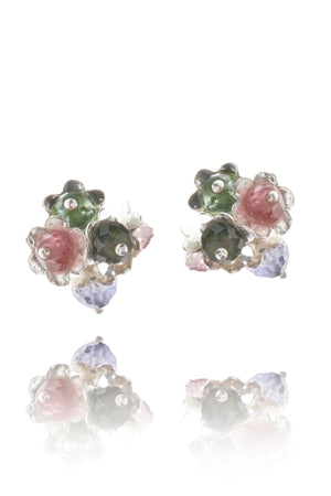 Forget Me Not Cluster Stud Earrings