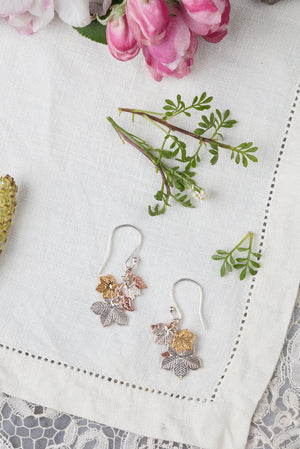 cluster leaf earrings