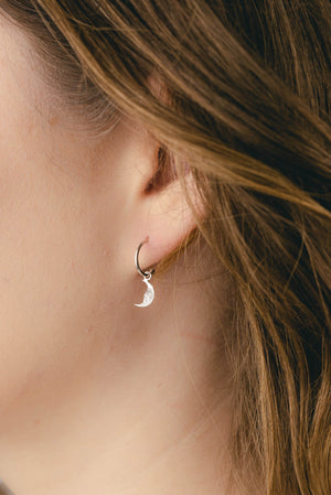 Moon Hoop Earrings