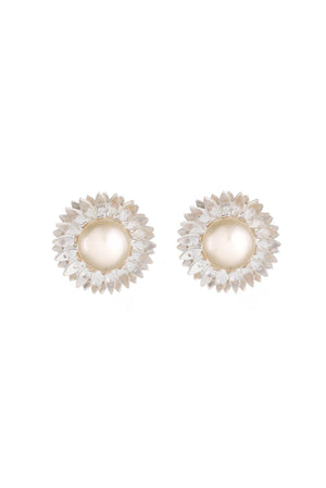 Sunflower Pearl Stud Earrings