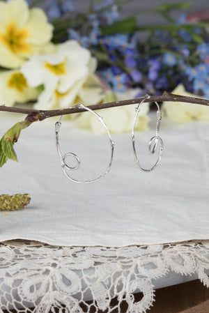 twig hoop earrings in sterling silver and 22ct gold plate