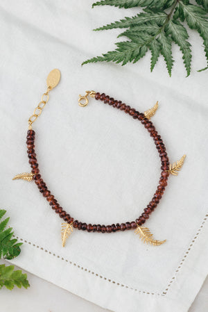 Fern Bracelet With Semi-Precious Beads