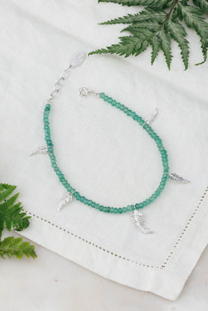 Fern Bracelet With Semi-Precious Beads