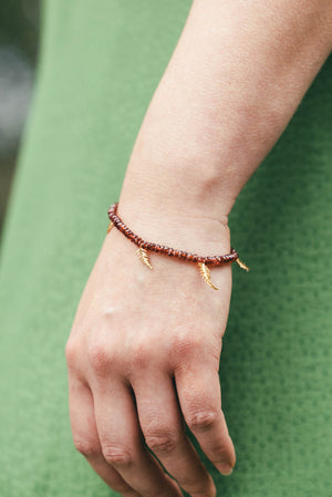 Fern Bracelet With Semi-Precious Beads