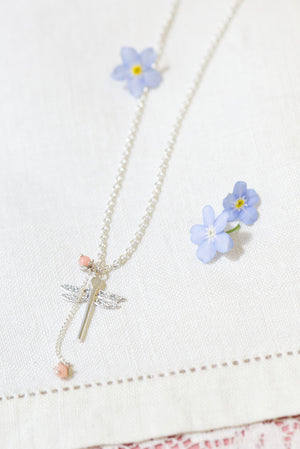 Dragonfly and Little Flower Pendant