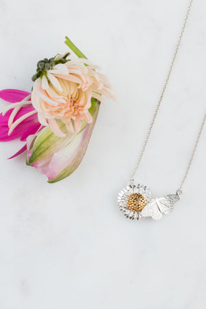 Butterfly And Daisy Necklace