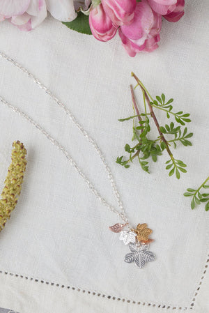 cluster leaf necklace