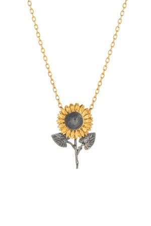Sunflower With Stalk Necklace