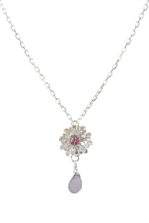 Dahlia Pendant with Briolette Drop