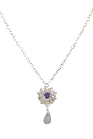 Dahlia Pendant with Briolette Drop