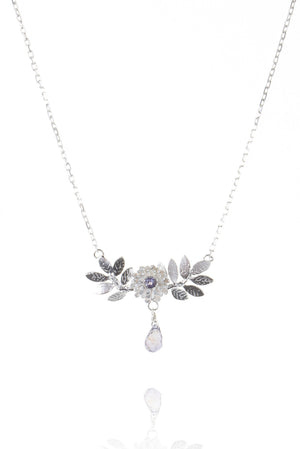 Dahlia and Leaf Necklace