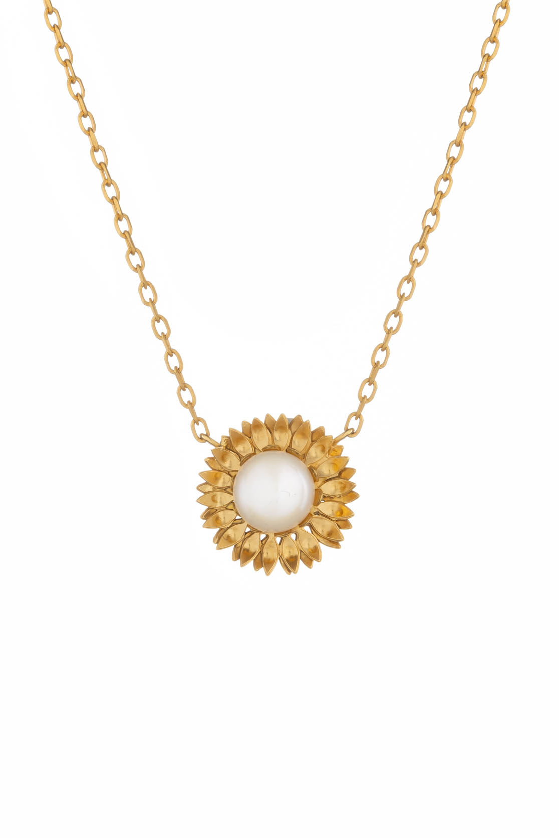 Sunflower Pearl Necklace in Sterling Silver