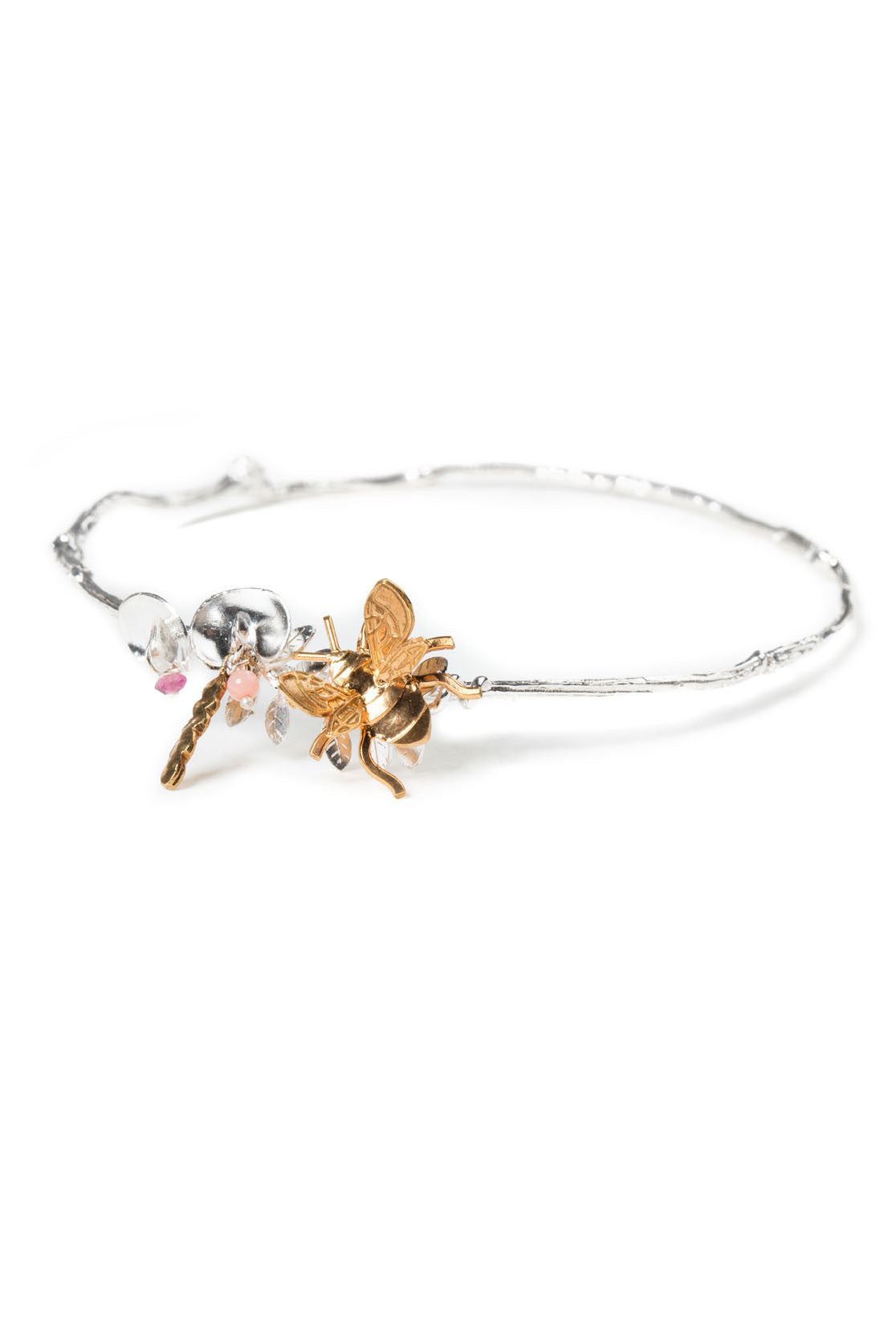 Sweet Pea And Bee Bangle